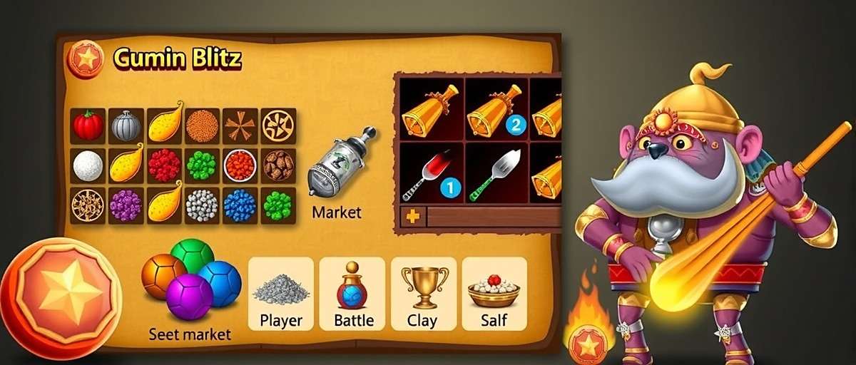 Cumin Blitz Gameplay Cumin Blitz gameplay showing spice collection, market trading, and player vs player battles in a colorful Indian setting